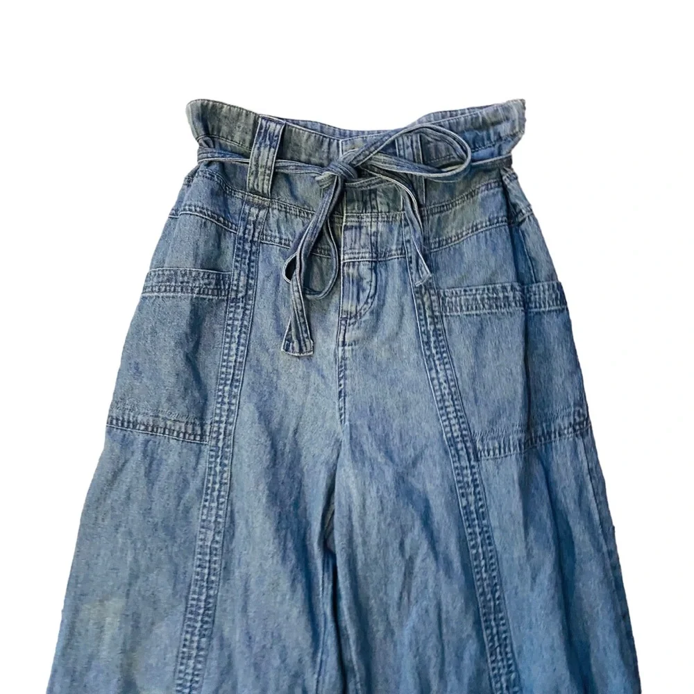 ⭐️ AEO High Waisted Wide Leg Lightweight Cotton Denim Pants - Picture 4 of 7